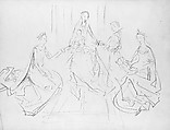 The Marriage of Saint Catherine, John Singer Sargent (American, Florence 1856–1925 London), Graphite on off-white wove paper, American